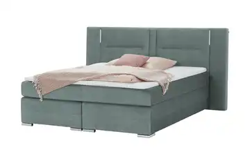 Primo Boxspringbett Petrol 140 cm H2 Mikrofaser in Samt-Optik