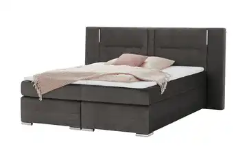 Primo Boxspringbett Schwarz 160 cm H2 Mikrofaser in Samt-Optik