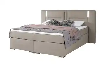 Primo Boxspringbett Dunkelbeige 140 cm H2 Webstoff fein