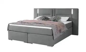 Primo Boxspringbett Anthrazit 140 cm H2 Webstoff fein