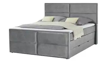 Boxspringbett mit Stauraum Croco Grau 180 cm mit Silverlife-Topperbezug H3