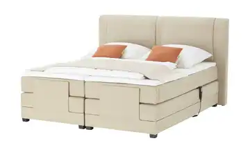 Primo Motor-Boxspringbett Rimini Beige Webstoff fein 140 cm H2