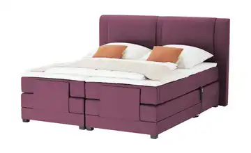 Primo Motor-Boxspringbett Rimini Aubergine Webstoff fein 160 cm H3 & H4