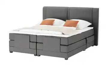 Primo Motor-Boxspringbett Rimini Anthrazit Webstoff fein 140 cm H2