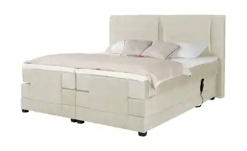 Primo Motor-Boxspringbett Rimini Creme Mikrofaser in Samt-Optik 140 cm H3