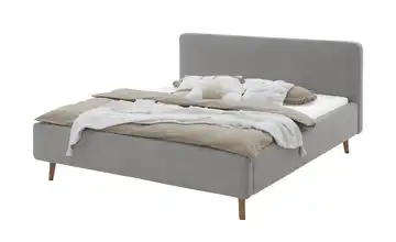 Polsterbett Grau Webstoff grob 160 cm ohne Bettkasten