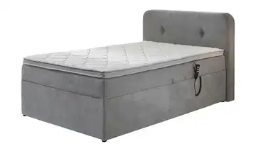 Boxbett elektrisch mit Stauraum Hellgrau 100 cm