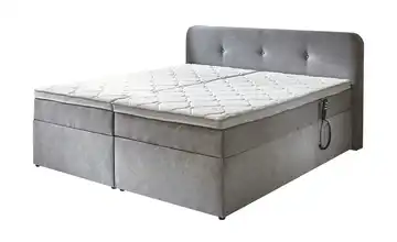 Boxbett elektrisch mit Stauraum Hellgrau 180 cm