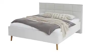 Polsterbettgestell Beige 180 cm Eiche ohne Bettkasten