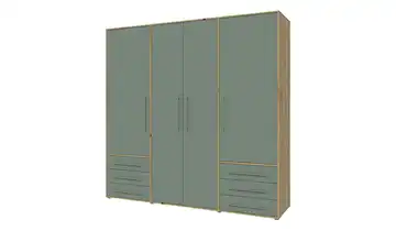 Kleiderschrank Asteiche (Nachbildung), Salbeigrün 206 cm