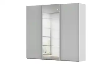 Kollektion Kraft Schwebetürenschrank inklusive Zubehör 242 cm mit Spiegel Seidengrau