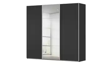 Kollektion Kraft Schwebetürenschrank inklusive Zubehör 242 cm mit Spiegel Schwarz
