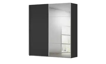 Kollektion Kraft Schwebetürenschrank inklusive Zubehör mit Spiegel 201 cm Schwarz