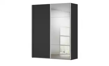 Kollektion Kraft Schwebetürenschrank inklusive Zubehör mit Spiegel 181 cm Schwarz