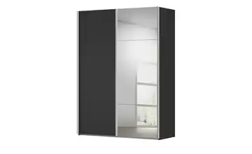 Kollektion Kraft Schwebetürenschrank inklusive Zubehör 161 cm mit Spiegel Schwarz