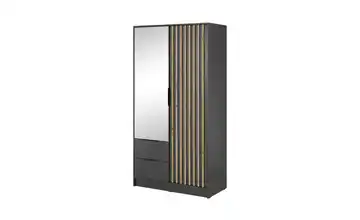 Drehtürenschrank mit Spiegel Graphit 105 cm