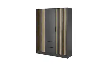 Drehtürenschrank ohne Spiegel Graphit, Eiche Artisan 155 cm