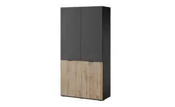 Drehtürenschrank 101 cm breit Schwarz, Braun