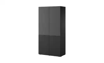 Drehtürenschrank 101 cm breit Schwarz