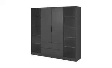 Drehtürenschrank mit 2 Schubladen Graphit