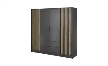 Drehtürenschrank ohne Spiegel Graphit, Eiche Artisan (Nachbildung) 4 Stück