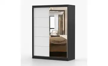 Schwebetürenschrank Vista Schwarz, Weiß