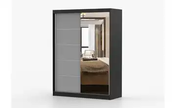 Schwebetürenschrank Vista Schwarz, Grau