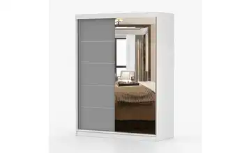 Schwebetürenschrank Vista Weiß, Grau