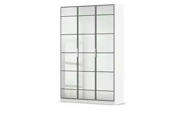 Drehtürenschrank mit Spiegelfronten mit Einlegeböden 3 Stück Weiß