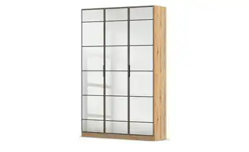 Drehtürenschrank mit Spiegelfronten mit Einlegeböden 3 Stück Eiche Artisan (Nachbildung)