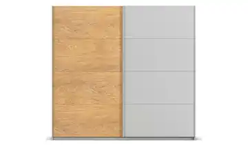 Schwebetürenschrank 2 türig 226 cm Hellgrau, Eiche