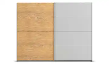 Schwebetürenschrank 2 türig 271 cm Hellgrau, Eiche