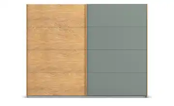 Schwebetürenschrank 2 türig 271 cm Eiche Artisan (Nachbildung), Salbeigrün, Eiche