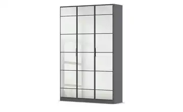 Drehtürenschrank mit Spiegelfronten mit Einlegeböden 3 Stück Dunkelgrau