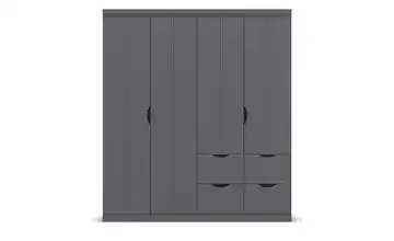Kleiderschrank mit Schubladen Dunkelgrau 4 Stück