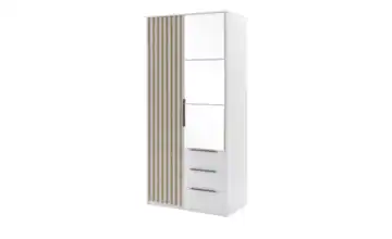 Drehtürenschrank 100 cm Weiß, Eiche (Nachbildung)