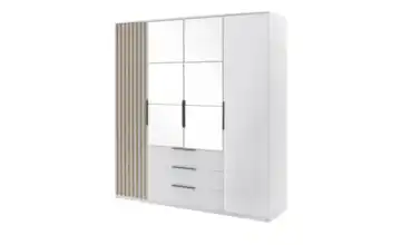 Drehtürenschrank 200 cm Weiß, Eiche (Nachbildung)