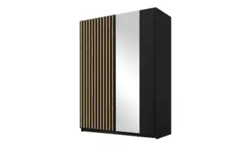Schwebetürenschrank Schwarz 150 cm