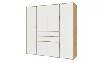 Kleiderschrank 197 cm Weiß, Eiche Artisan (Nachbildung)