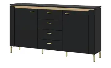 Sideboard mit Softclose Schwarz, Goldfarben