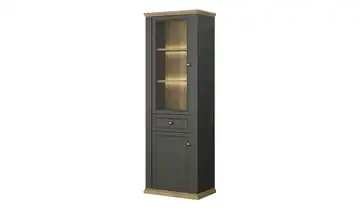 Vitrine Graphit, Eiche (Nachbildung)