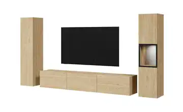Wohnwand Eiche (Nachbildung), geölt