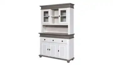 Buffet aus Massivholz Fehmarn Lavagrau, Weiß