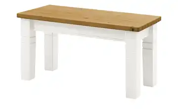 maison bleue Sitzbank massiv Florian 90 cm Weiß, Hellbraun