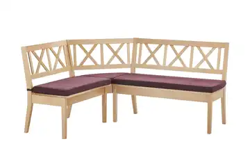 Woodford Eckbank massiv Olivia Dunkelrot 145x175 cm