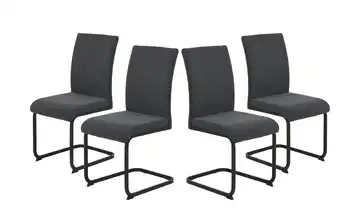 Polsterschwingstuhl 4er-Set Anthrazit 4er Set