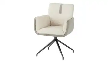 Primo Esszimmerstuhl drehbar Gloria Armlehne, Drehfunktion Creme
