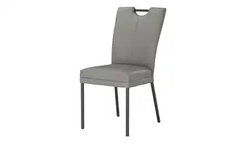 Wohnwert Polsterstuhl mit Griff Mia Grau Rundrohr