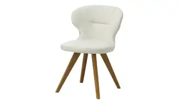 smart Polsterstuhl aus Eiche Massivholzgestell Creme