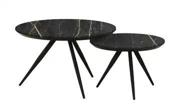 Primo Couchtisch 2er Set Marmoroptik, Schwarz